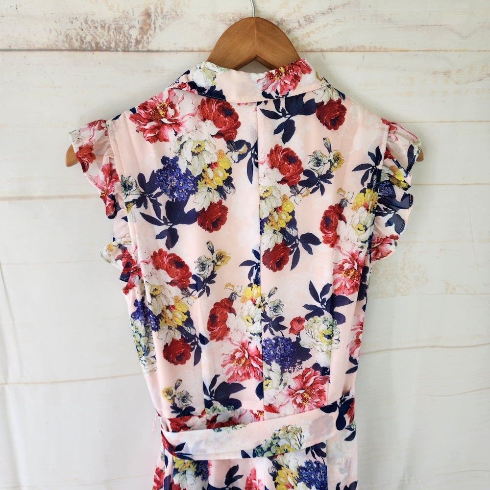 Tahari Floral Midi Dress Size 2 - Picture 10 of 12